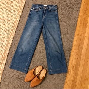 Zara wide leg crop high waisted denim